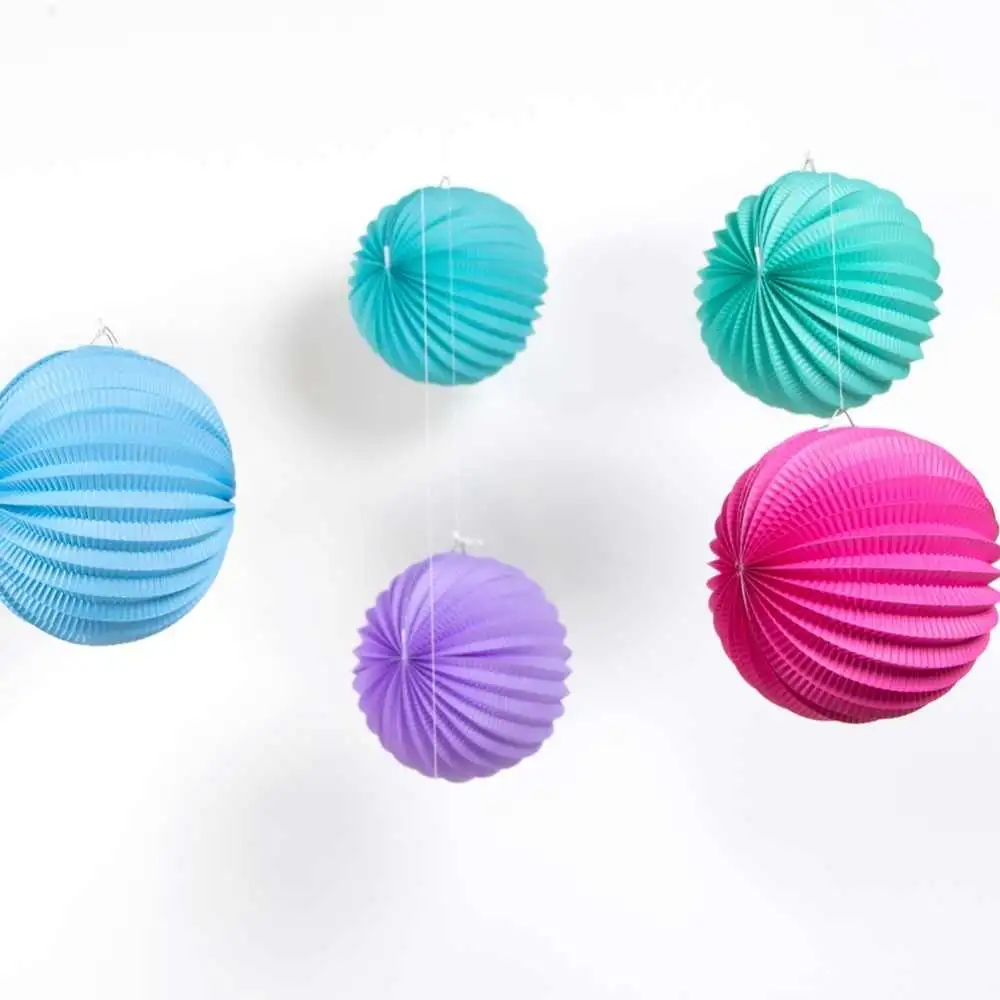 Colorful Paper Lanterns Chinese Round Paper Lantern Party Decoration