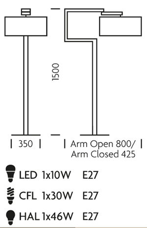 Modern Simple Steel with Acrylic Shade Floor Lamp