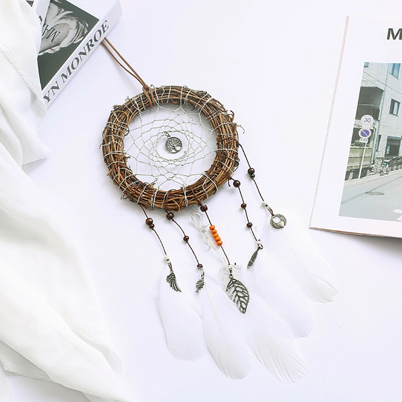 DIY Metal Feather Rattan Dream Catcher Material Bag Student Accessories Birthday Gift Garden Decoration