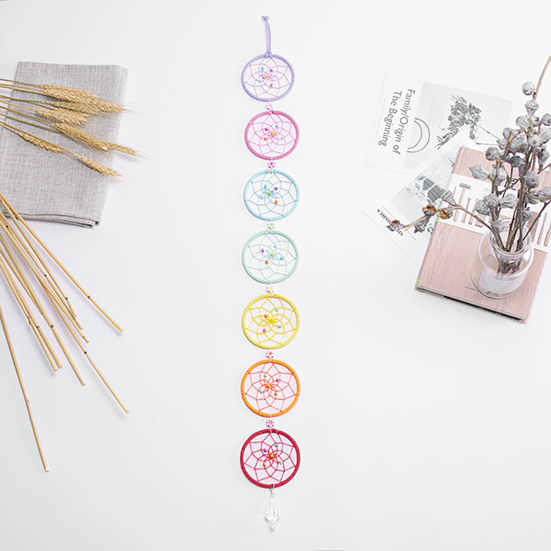 Hot Selling Colorful Rings Hand Woven Handicraft Pendant Creative National Wind Dream Catcher