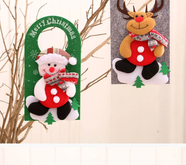 New Christmas Ornaments Non-Woven Cartoon Christmas Door Hanging Pendant Hotel Shopping Mall Window Decoration