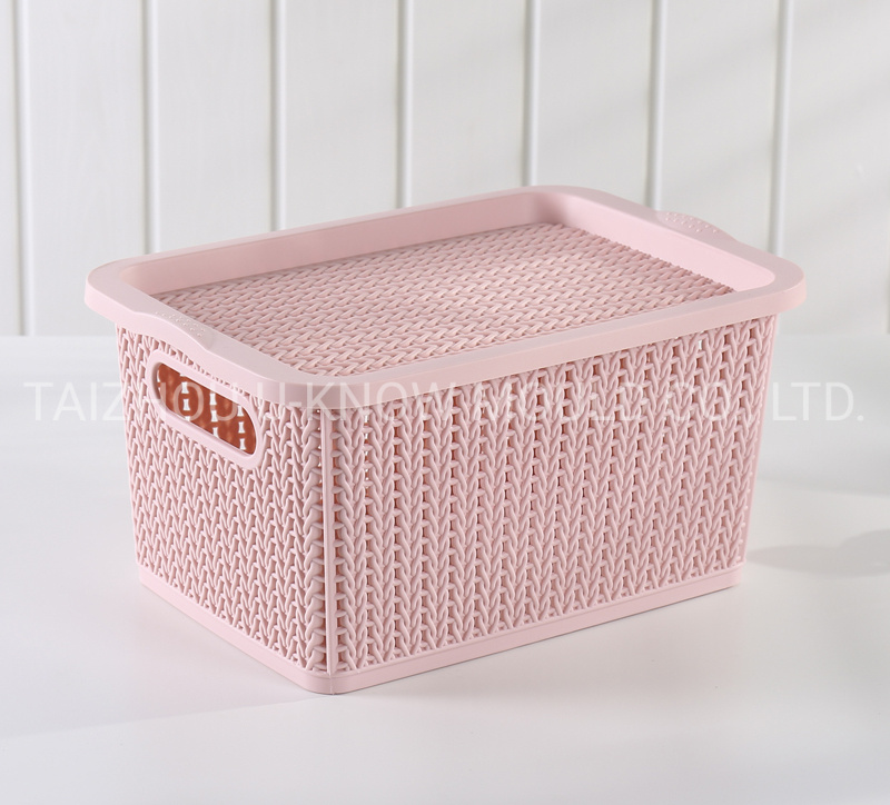 Rattan Basket Plastic Injection Mould with Lid Storage Basket Mold