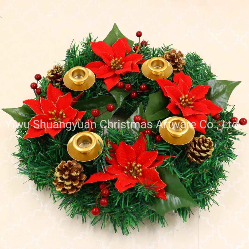 Christmas Wreath with Pinecone Christmas Decoration Door Hanging Rattan Ornament Garland Xmas Decorations Home Decor