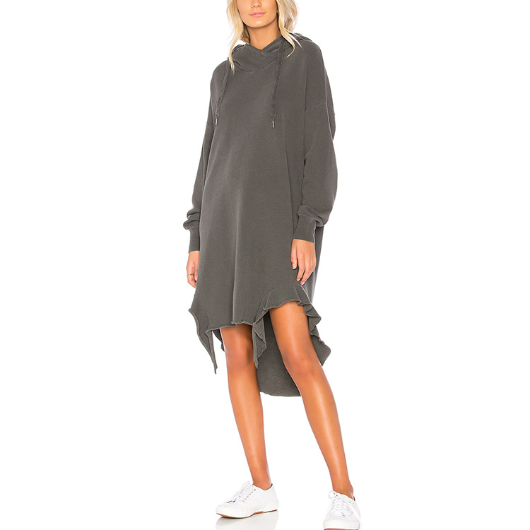 High Quality Custom Ladies Oversized Hoodie Sweater Long Dress Oversized Women Dresses