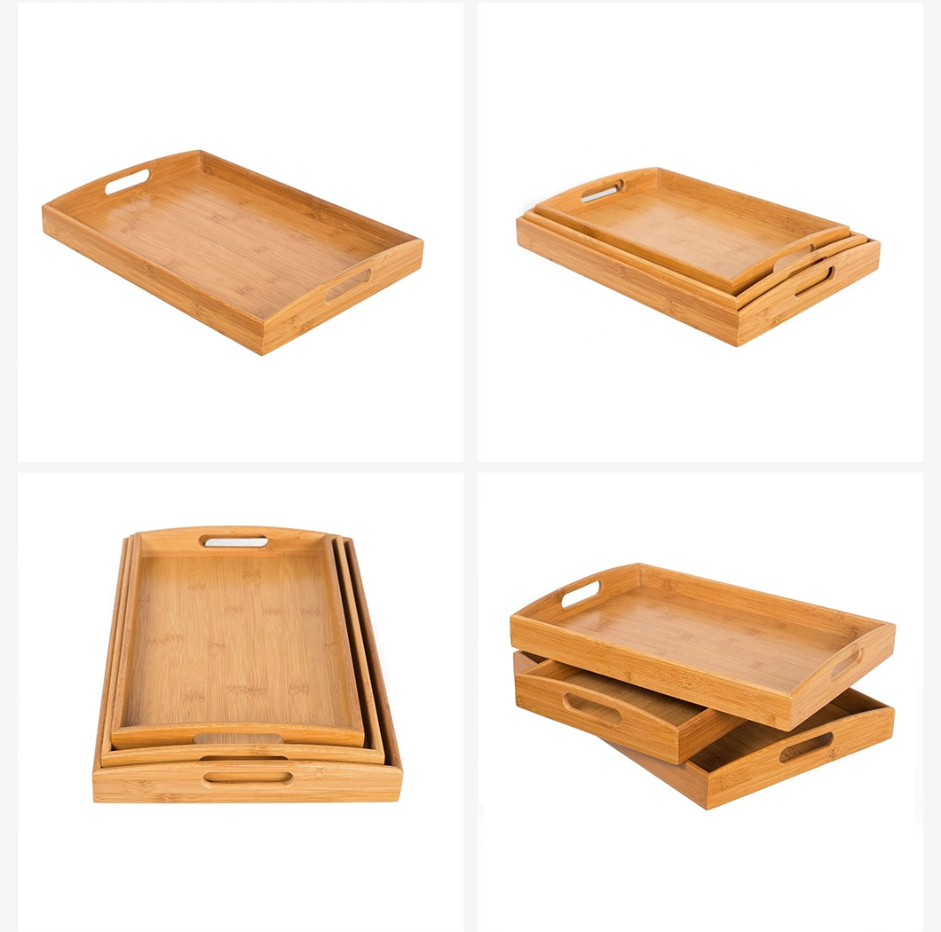 Drinkd Food Snack Dishes Buffet Fruit Organizer Tableware Tea Set Hotel Bamboo House Tray