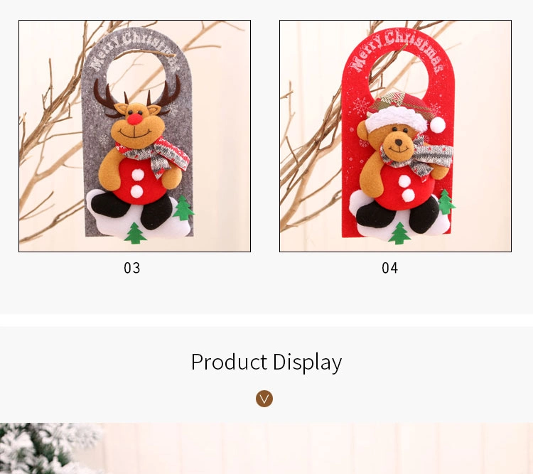 New Christmas Ornaments Non-Woven Cartoon Christmas Door Hanging Pendant Hotel Shopping Mall Window Decoration