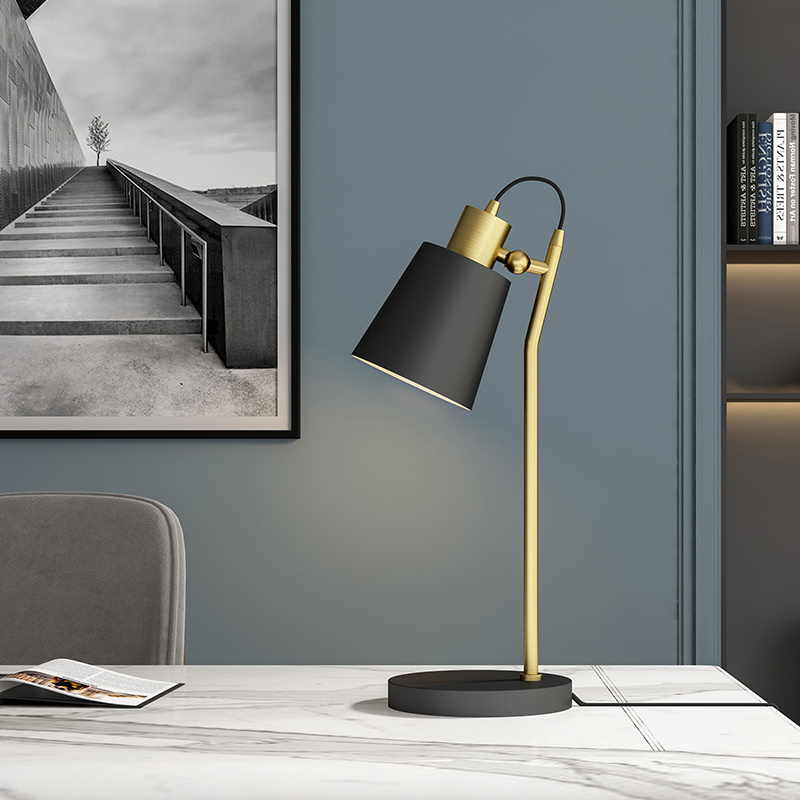 Black Lampshade Reading Lamp Study Light Office Lamp Table Lamp