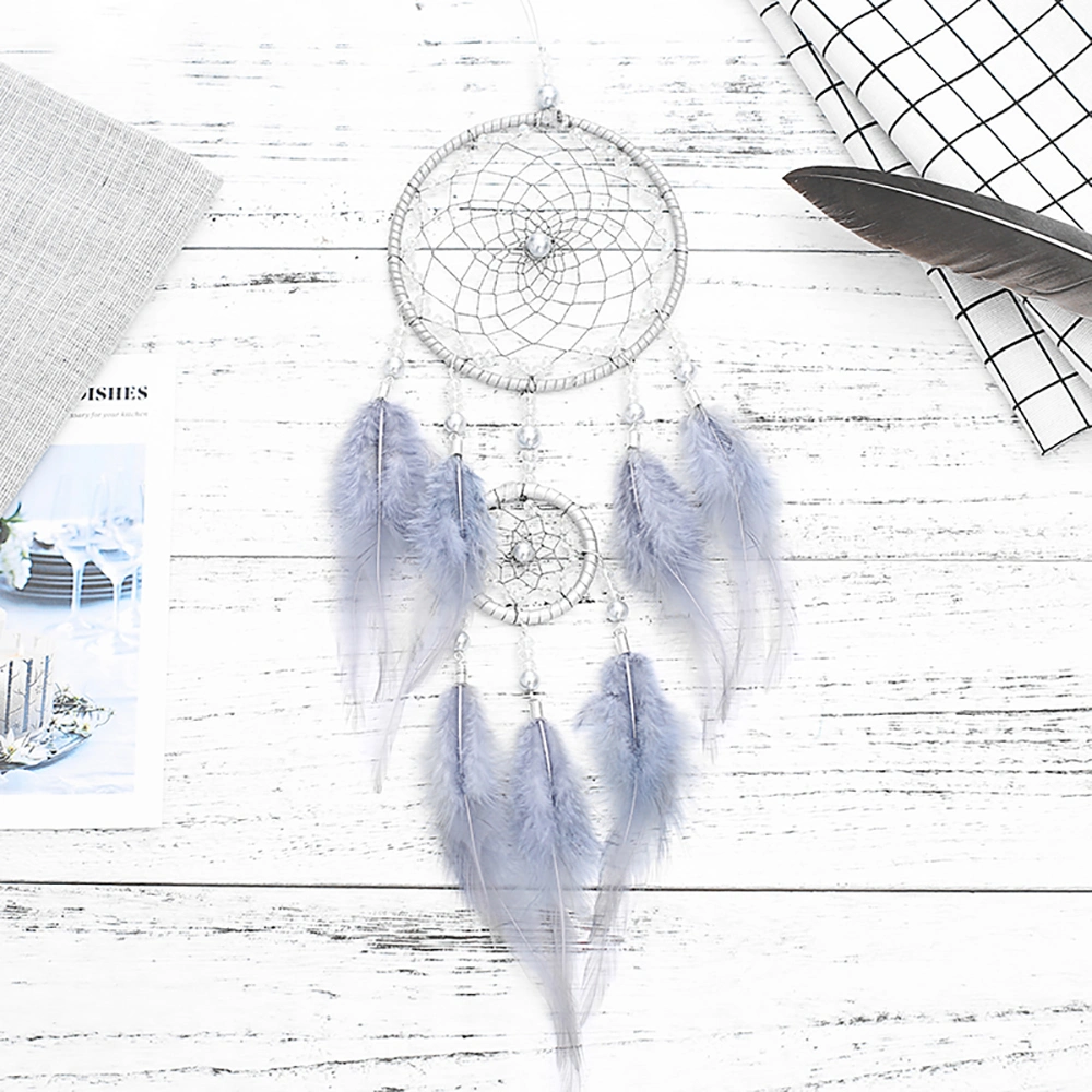 Ins Idyllic Feather Tassel Dreamcatcher String Lamp Wind Chime Night Market Stalls Auto Supplies Car Pendant