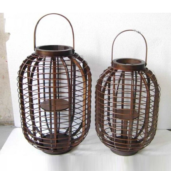 Decorative Hanging Chinese Bamboo Hurricane Candle Lantern