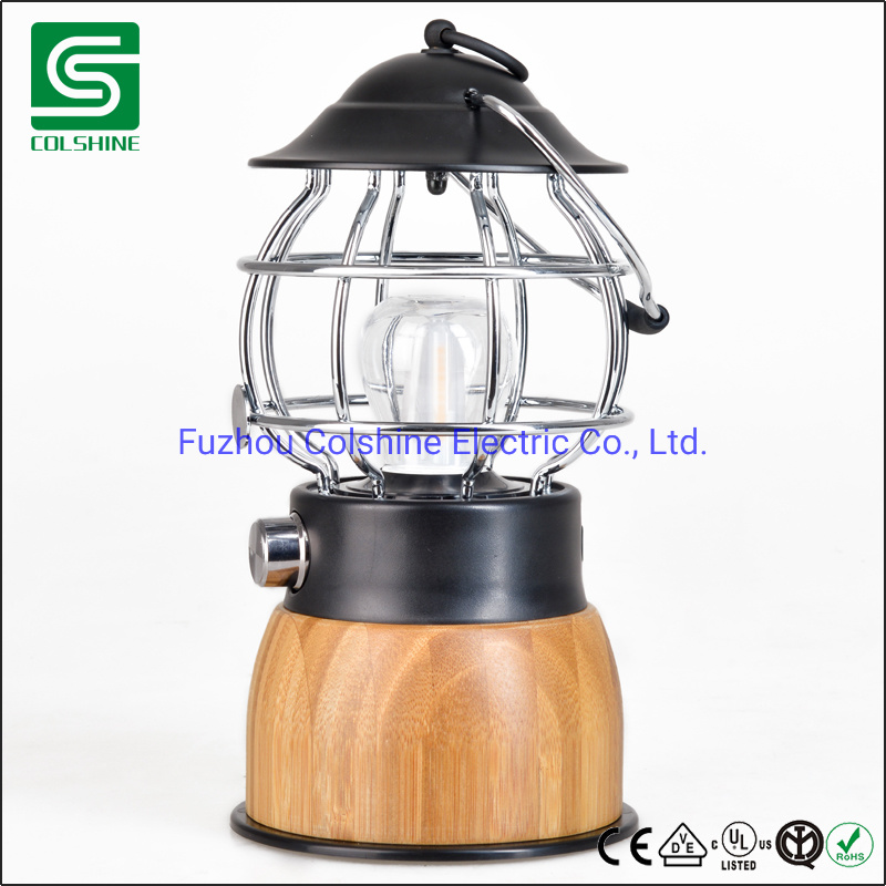 Decorative Bamboo Lamp Table Lamp Dimmable Camping Lantern