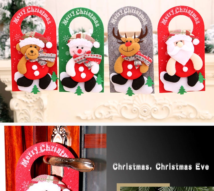 New Christmas Ornaments Non-Woven Cartoon Christmas Door Hanging Pendant Hotel Shopping Mall Window Decoration