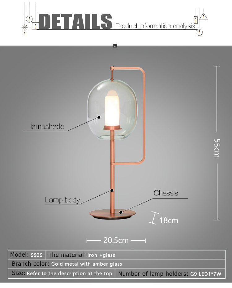 G9 Reading Room P Glass Shade Metel Base Modern Floor Lamp