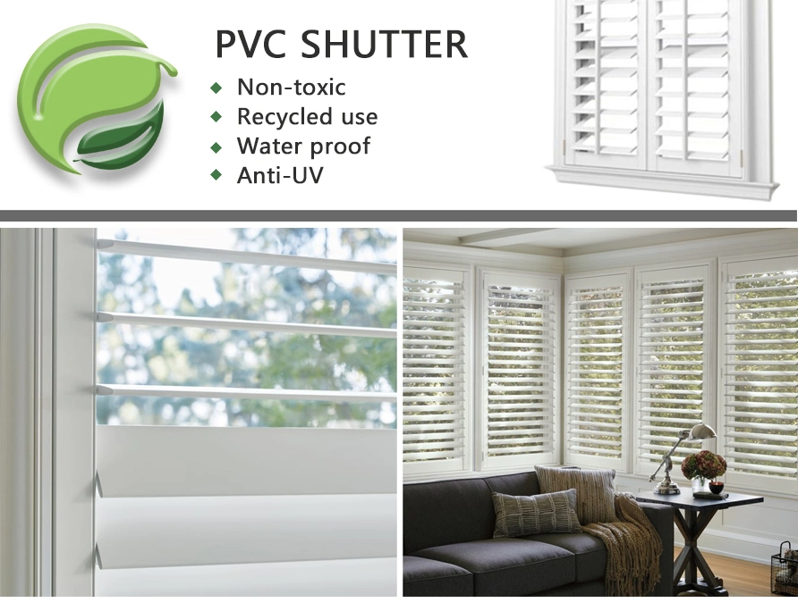 Wood or PVC Plantation Window Shutters with 89mm Louver at Low Price Shades and Shutter