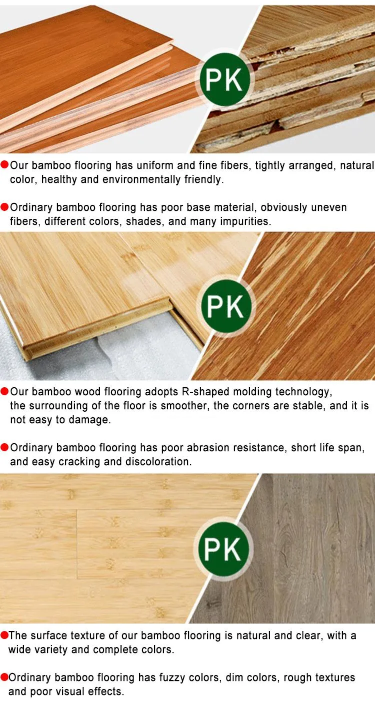 14mm Solid Bamboo Hardwood Flooring Strand Woven Bamboo Flooring