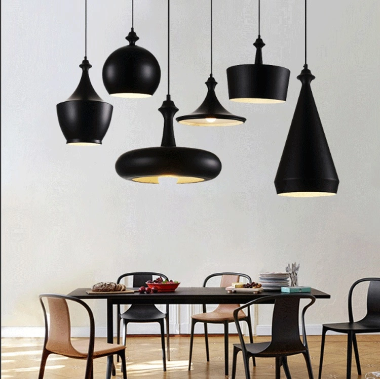 Modern Suspension Decorative Lamp Black Aluminum Pendant Light