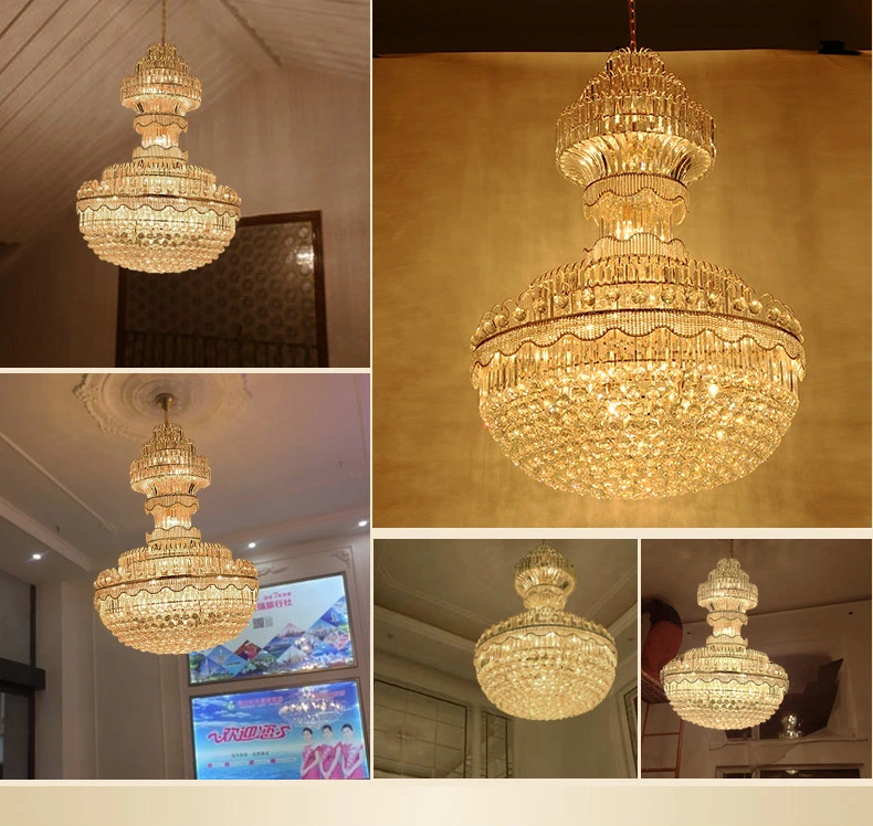 Traditional Crystal Pendant Light Large Hotel Chandelier Handmade Lamps (WH-NC-07)