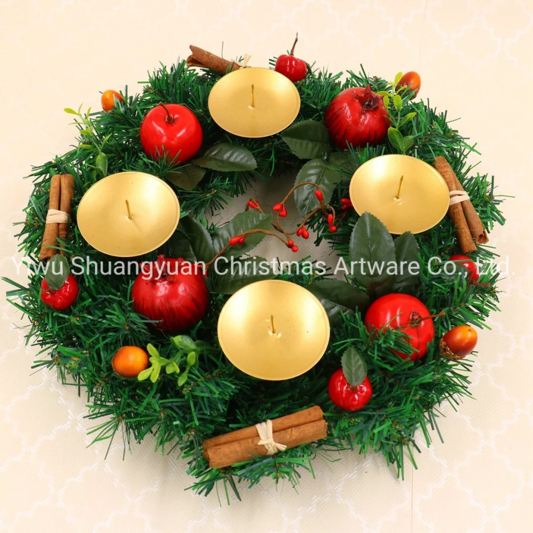 Christmas Wreath with Pinecone Christmas Decoration Door Hanging Rattan Ornament Garland Xmas Decorations Home Decor