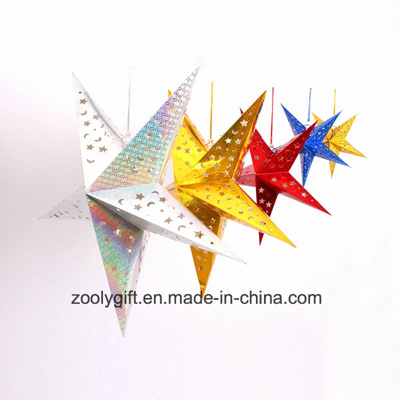 Laser Card Paper Hanging Star Party Home Decoration / Hang Paper Christmas Holiday Star Lanterns