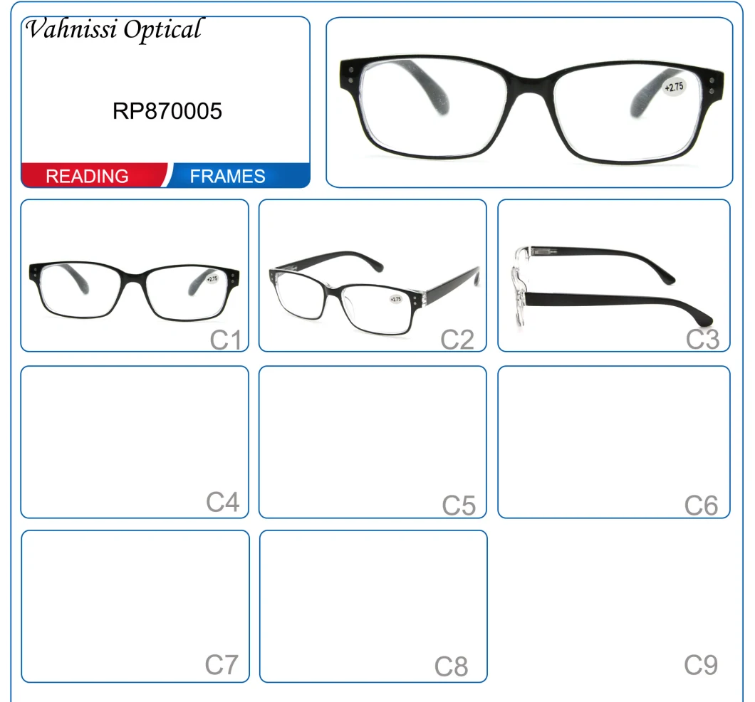 Wenzhou Manufacturer Black White Color CE Plastic Injection Design Optics Reading Glasses