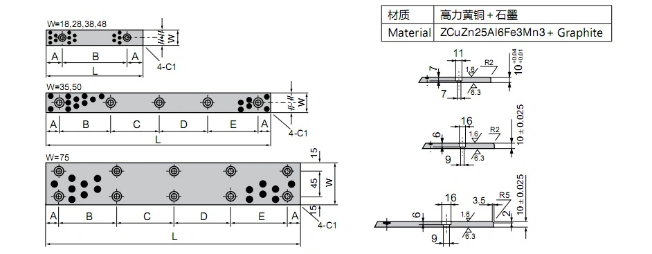 Bronze Guide Plate with Solid Lubricating Injection Mold Parts Bearing Bush Bronze Bushing Oilless Bearing