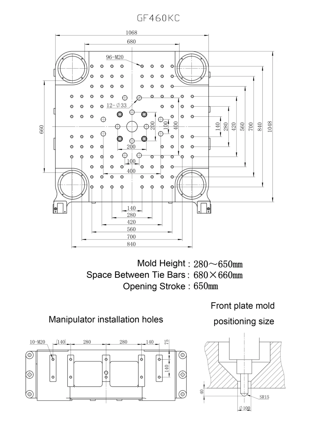 High Speed GF460kc Plastic Disposable Tableware Manufacturing Machine 500 Ton Horizontal Injection Molding Machine