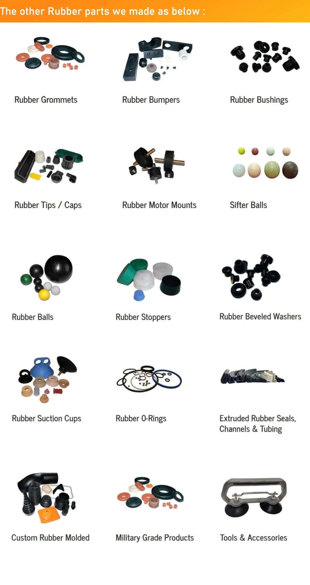 Customized Rubber Products Parts Rubber Made in China Customized Rubber Molded Products