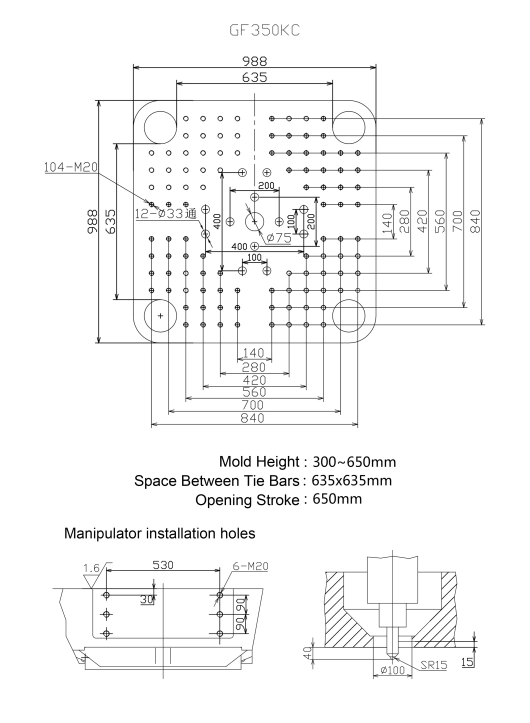 GF350kc Disposable Plastic Cup Molding Machine Plastic Injection Machine Molding