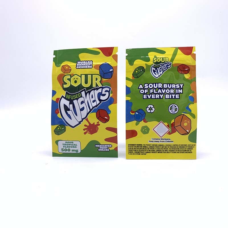 Food Grade Recyclable Candy Gummy Packing Mylar Zip Lock Bags Gushers Packing