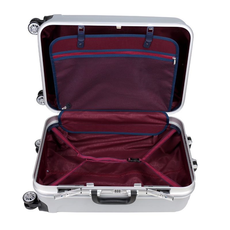 Durable Trolley Luggage Hardshell Luggage Bag Aluminum Cover Luggage