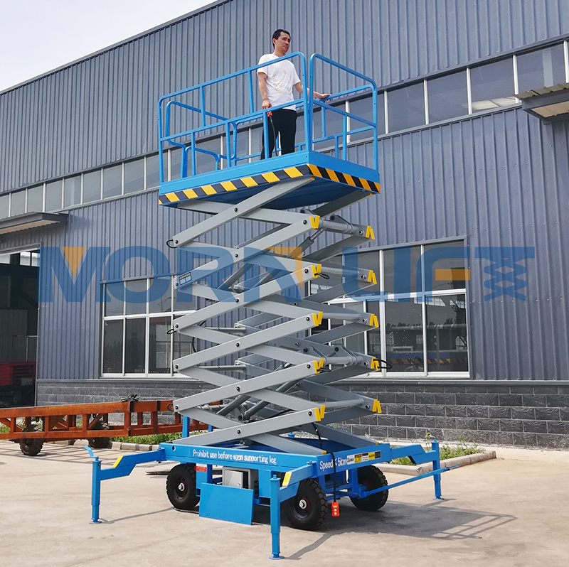 6m Manual Scissor Lift Trailing Lifting Equipment with Capacity 500kg