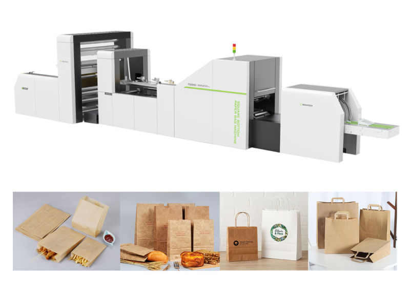 Food Grade Bread Packaging Paper Bags Flexo Printing Automatic V Bottom Paper Bag Machine