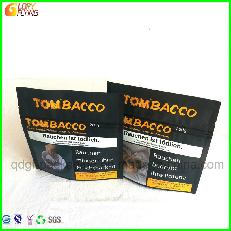 Tobacco Packaging Bag/Plastic Bag with Resealable Zipper/Tobacco Pouches