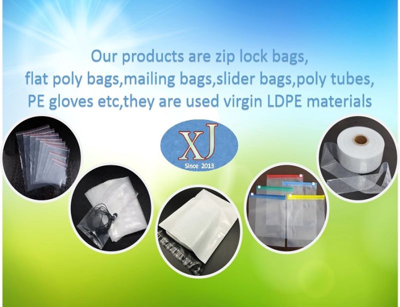 LDPE Reclosable Bags with Colorful Zipper for Food Bag