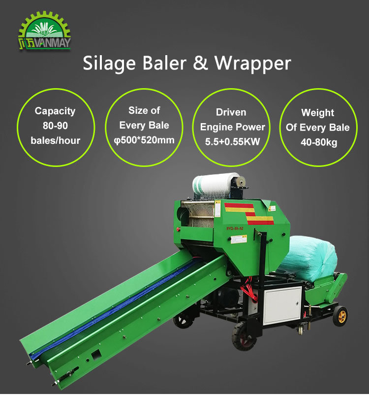 Hot Sale Fully Automatic Round Silage Baler and Wrapper Machine