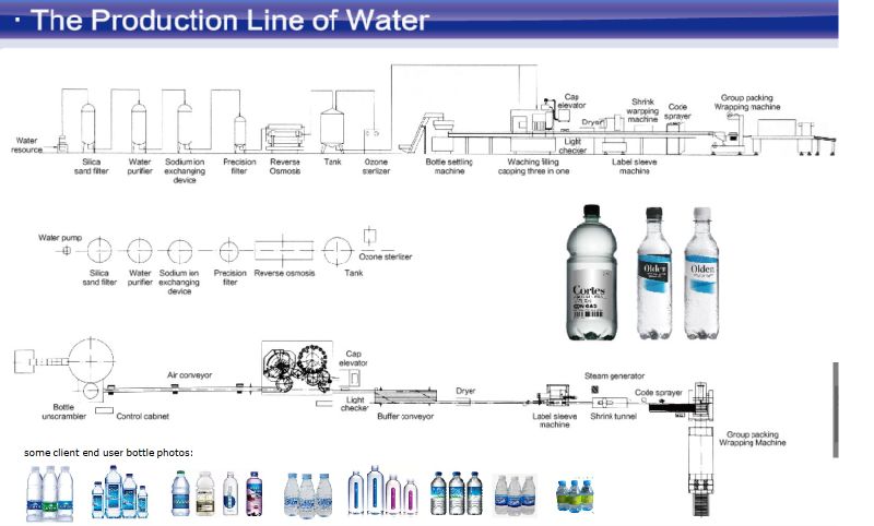 Automatic Bottled Water Liquid Rinsing Filling Sealing Packaging Bottling Plant