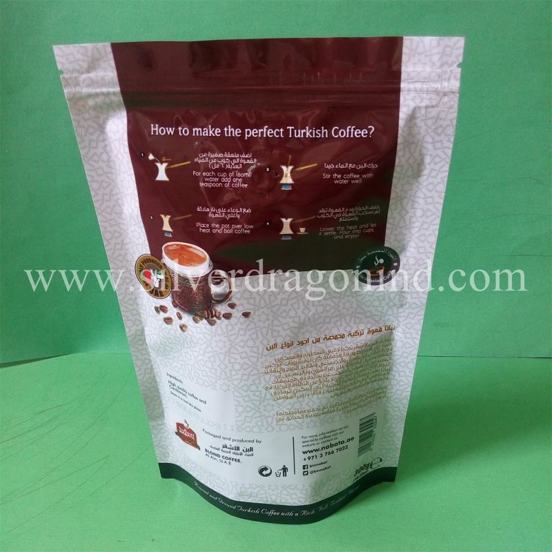 Quad Sealed Coffee Bag, with Side Gusset, with Ziplock, with Valve