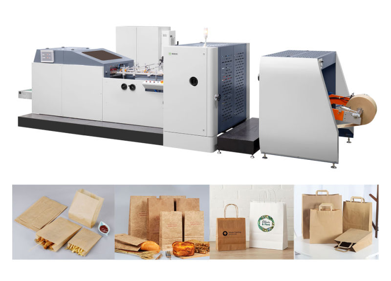 Paperbag Recycled White Kraft Paper Automatic V Bottom Paper Bag Machine