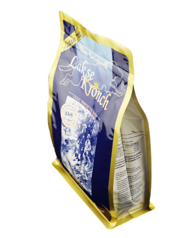 Plastic Food Packaging Bags Flat Bottom Pouches with Resealable Zipper