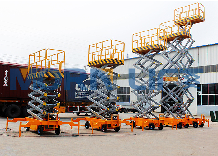 6m Manual Scissor Lift Trailing Lifting Equipment with Capacity 500kg