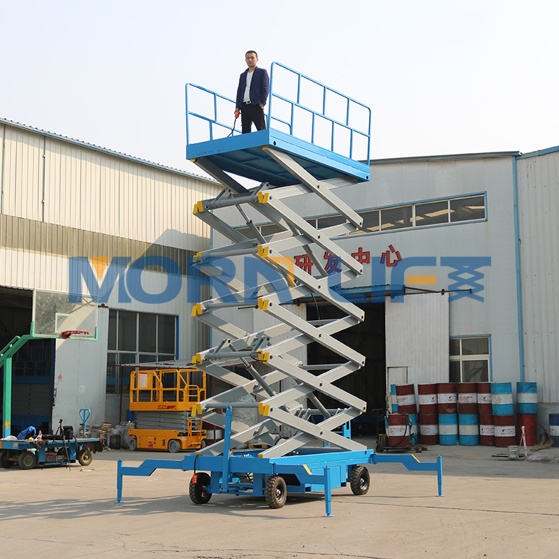 6m Manual Scissor Lift Trailing Lifting Equipment with Capacity 500kg