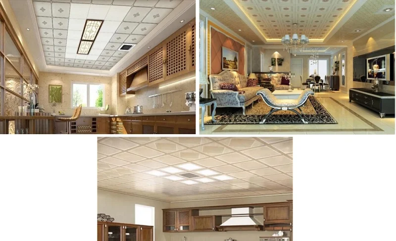 Plastic Ceiling Panel for Roof Decoration 7*595*595mm