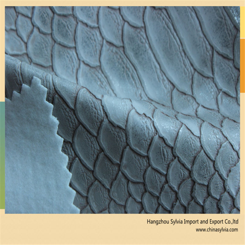 Crocodile Pattern Patent PU Synthetic Leather for Bag Making