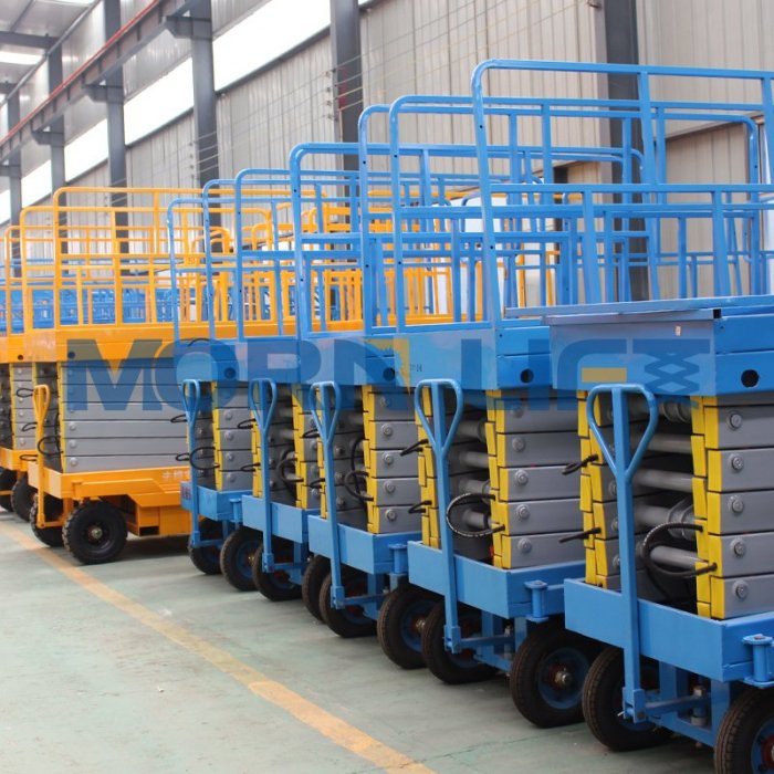 6m Manual Scissor Lift Trailing Lifting Equipment with Capacity 500kg