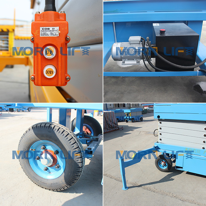 6m Manual Scissor Lift Trailing Lifting Equipment with Capacity 500kg