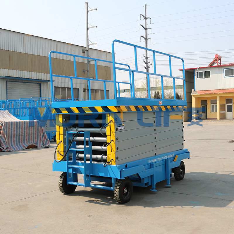 6m Manual Scissor Lift Trailing Lifting Equipment with Capacity 500kg