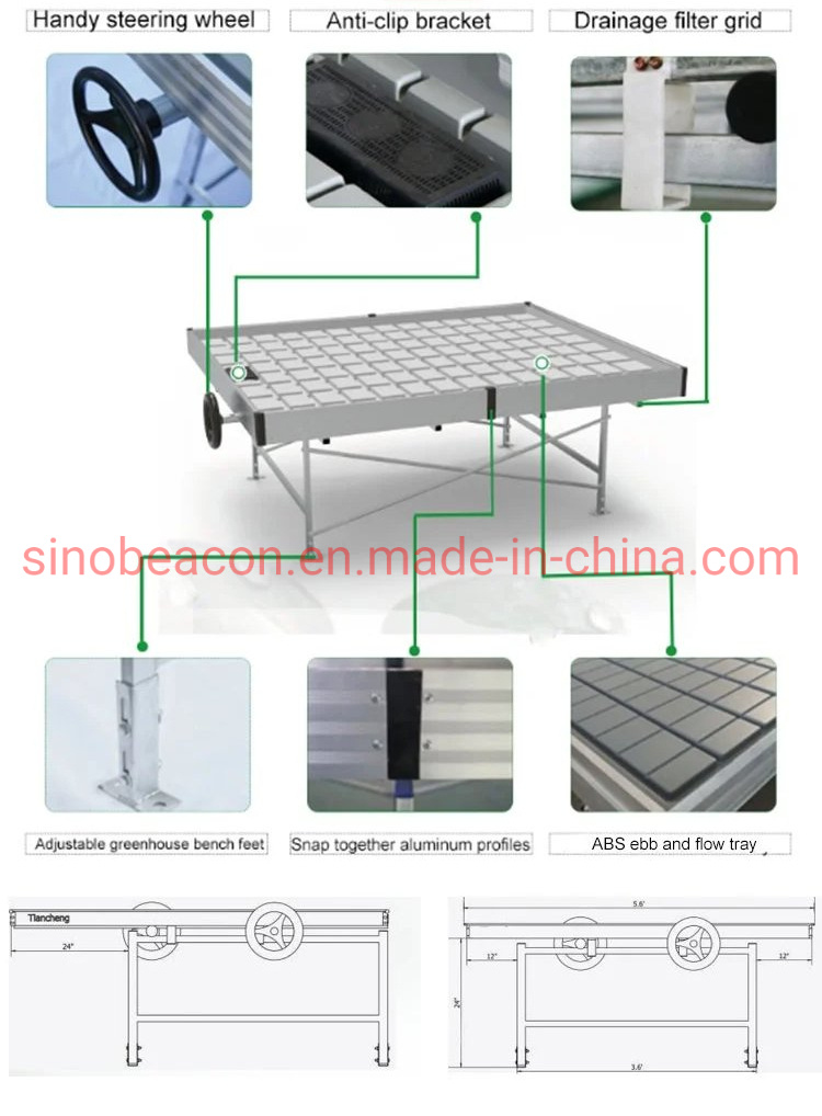 Agricultural Ebb and Flow Rolling Bench for Nursery and Flower