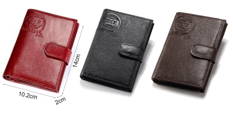 Genuine Leather Wallet Men Passport Holder Coin Purse