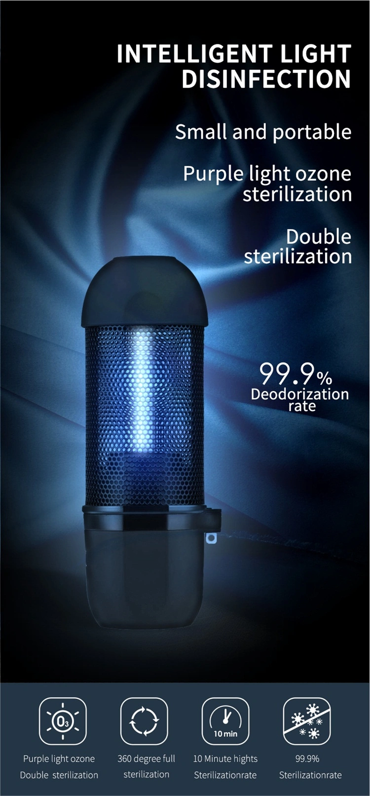 Intelligent Ozone Double Effective Disinfection UVC Sterilizer Portable UV Tube Lamp Sterilizer