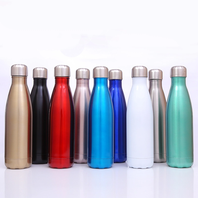 Marble Double Walled 500ml Multi Function Insulated Stainless Steel Vacuum Flask Cola Bottle Shape Water Bottle