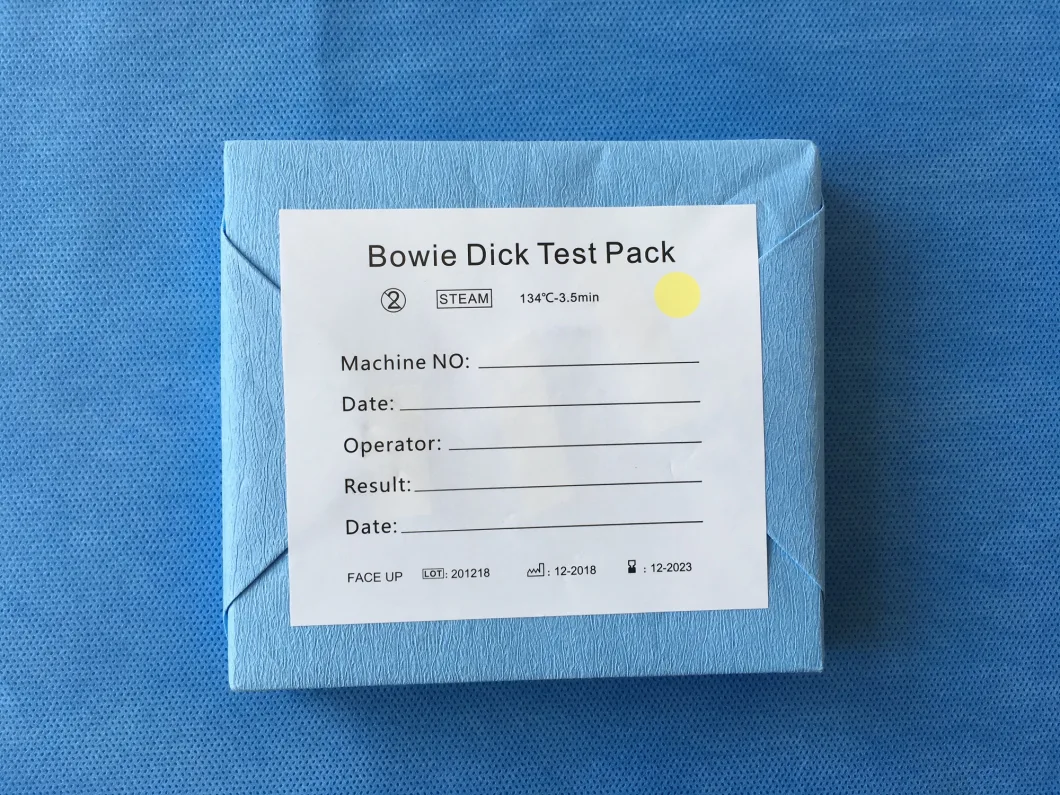 Disposable Medical Bowie Dick Test Pack for Steam/Autoclave Sterilization